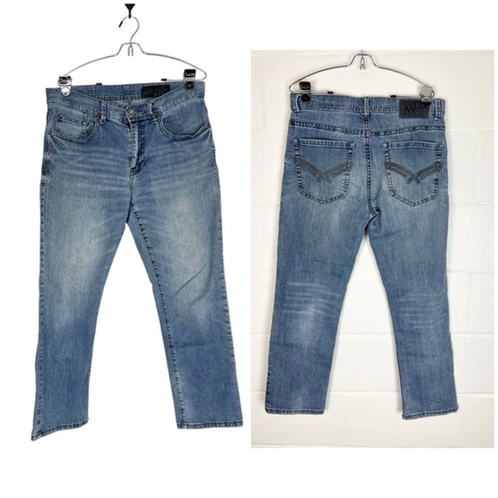 Axel jeans Mens size 32X30 medium wash slim‎ straight stretch